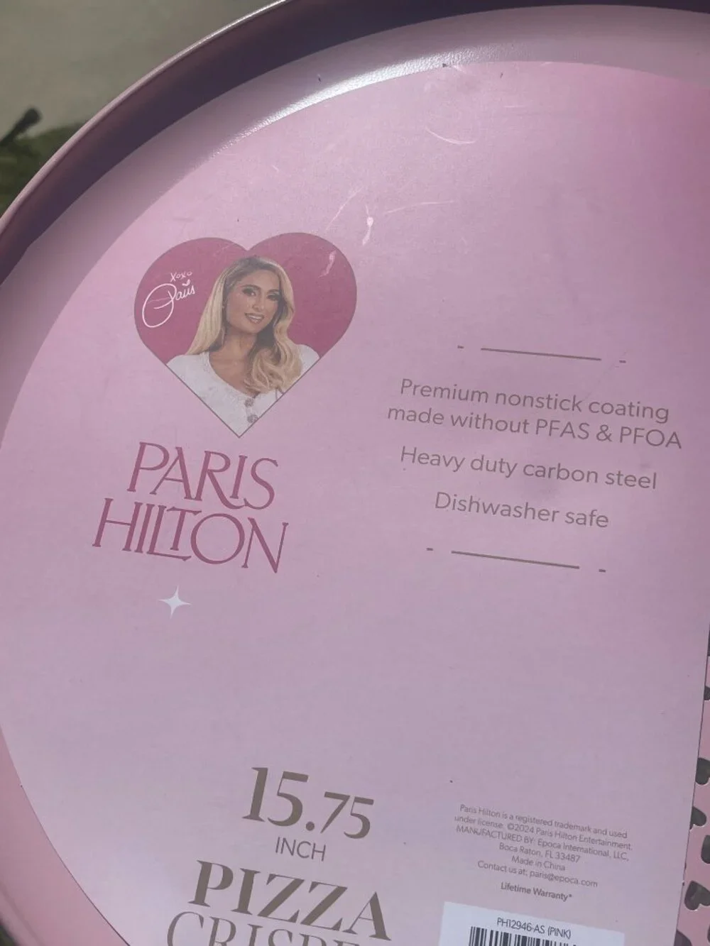 Paris Hilton Pink Pizza Crisper Pan 15.75”